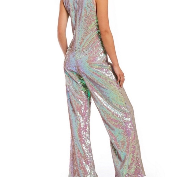 Free People Starbright sequin blush jumpsuit - Picture 6 of 11